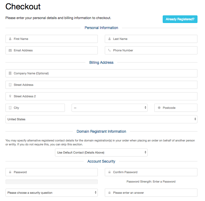 Fill in your information and domain registrant information to complete the transfer request